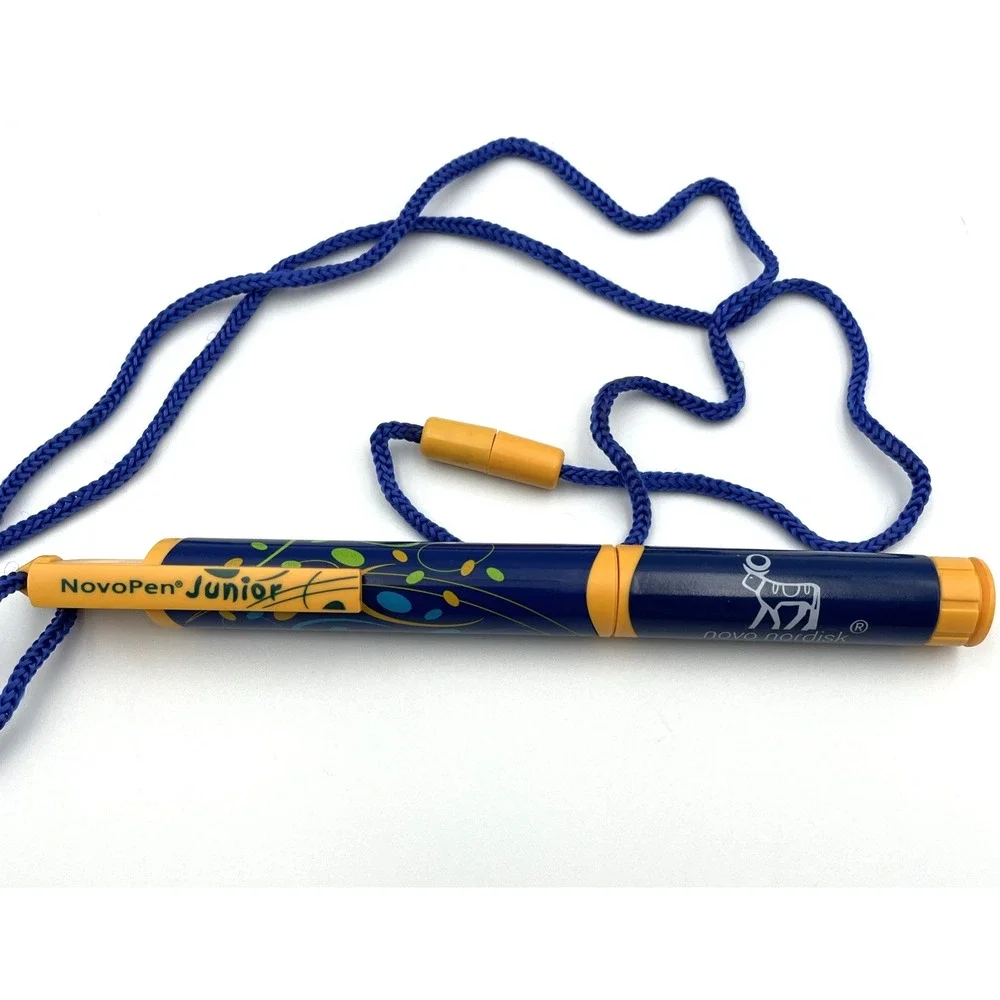 Novo Nordisk NovoPen Junior Drug Rep Pen Vintage Lanyard Blue Yellow 0006